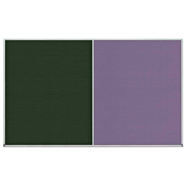 Triple Door Radius Corkboard, 72"x48", Sat, UV70055RC-SATIN-MEDGRY